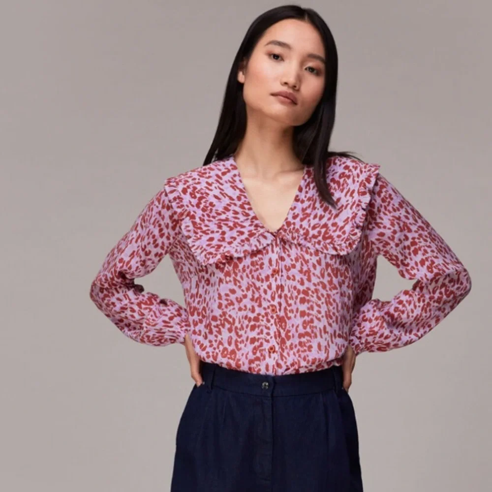 NWT whistles summer cheetah collar top - Picture 1 of 8